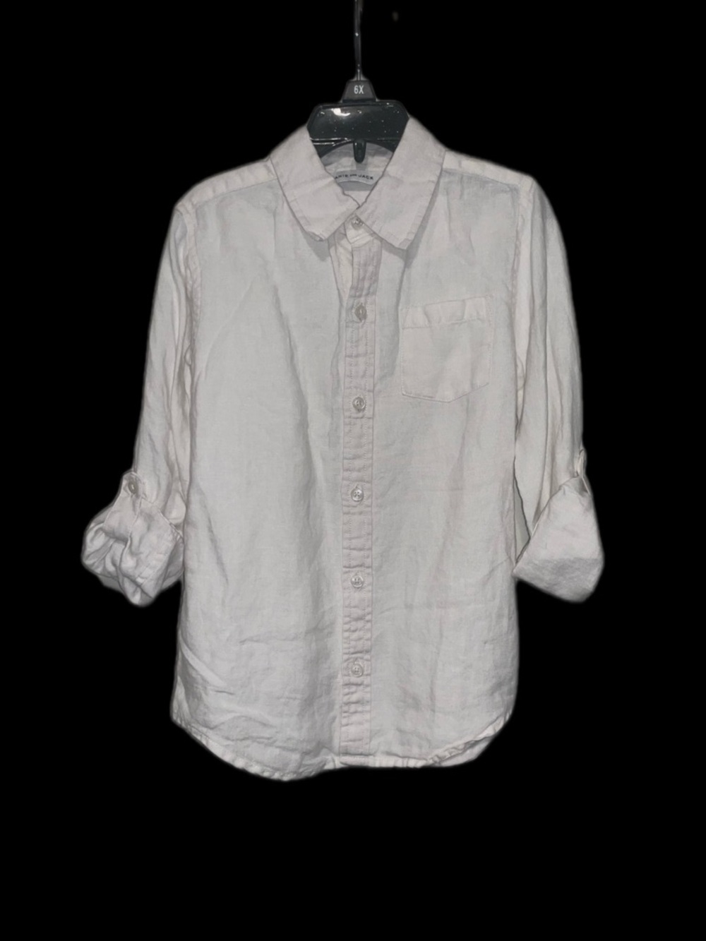 Janie and Jack Youth 100% LINEN. White Casual Button-Down Shirt